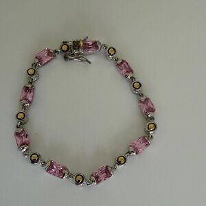 Elegant Pink and Gold Bracelet